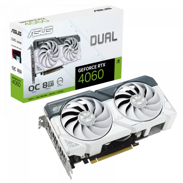 Card đồ họa VGA ASUS GeForce RTX 4060 8GB OC White OC Edition GDDR6