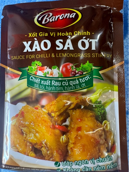 BA RO NA Gia xốt vị hoàn chỉnh 80 g Gà xào sả ớt