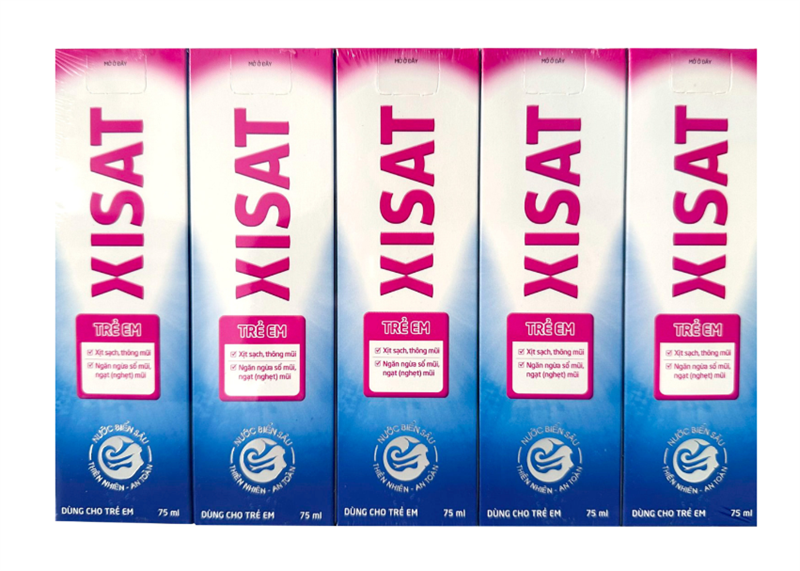 Xịt mũi xisat hồng trẻ em merap (lốc/5 chai/75ml)