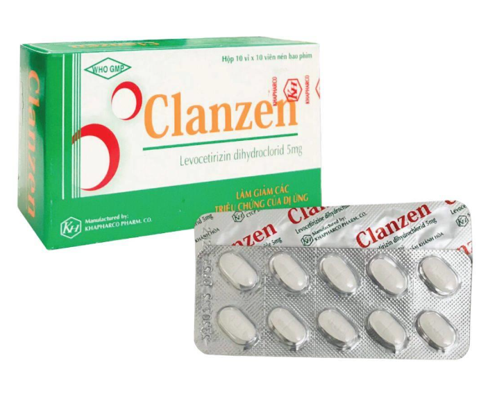Clanzen levocetirizin 5mg vỉ thường khapharco (H/100v)