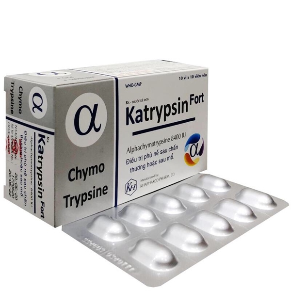 Katrypsin fort 8400 iu khapharco (h/100v)(vỉ nhôm)