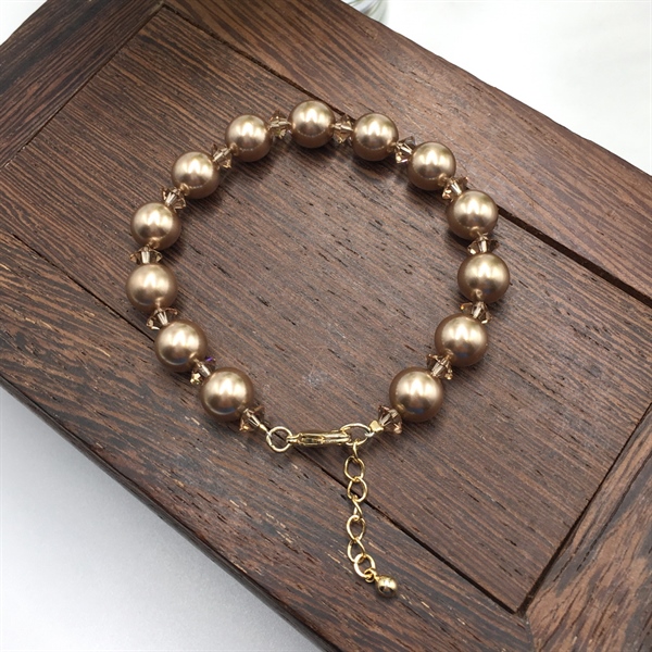 Vòng tay ngọc trai Swarovski 5810M10 mix pha lê 5305M5