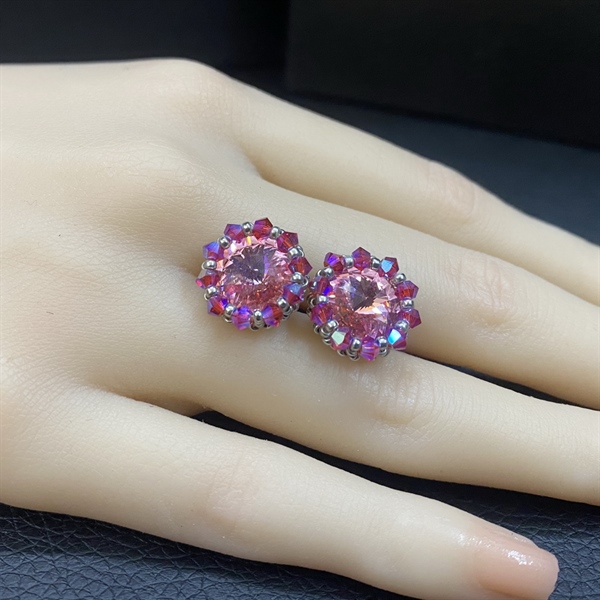 Hoa tai pha lê 2006M10 mix 5328M3 và cườm