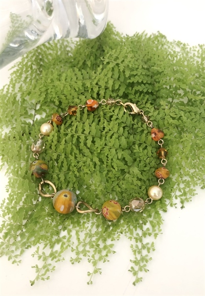 Vòng tay pha lê mix hạt thủy tinh