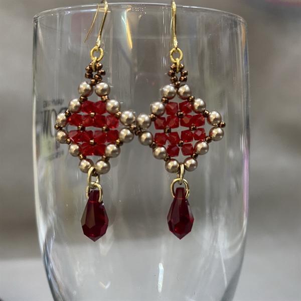 Hoa tai pha lê 5328M3 mix 5810M3, mặt 6000M11