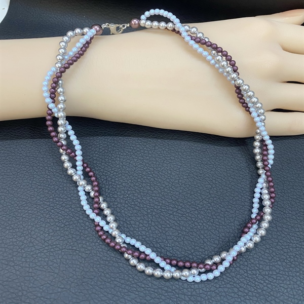 Vòng cổ ngọc trai Swa 5810M3 mix M4 thắt bính