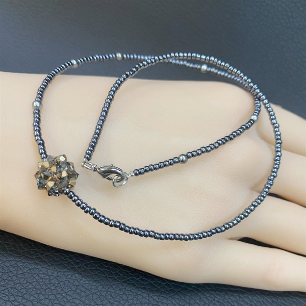 Vòng cổ cườm, mặt pha lê 5328M3 kết trái châu