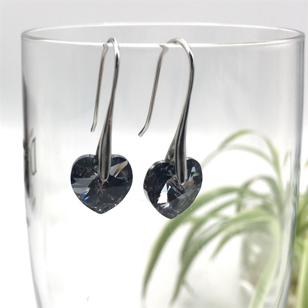 Hoa tai pha lê tim 6228M10