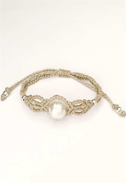 Vòng tay macrame thắt đá thủy tinh Nhật