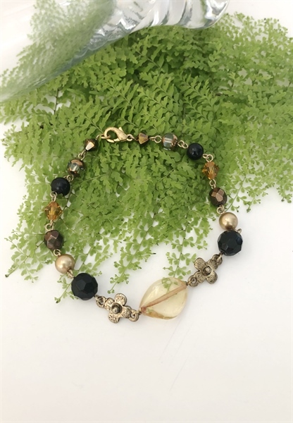 Vòng tay pha lê mix hạt thủy tinh