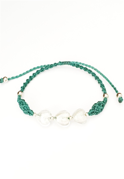 Vòng tay macrame hạt thủy tinh