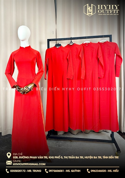 ÁO DÀI ĐỎ TRƠN