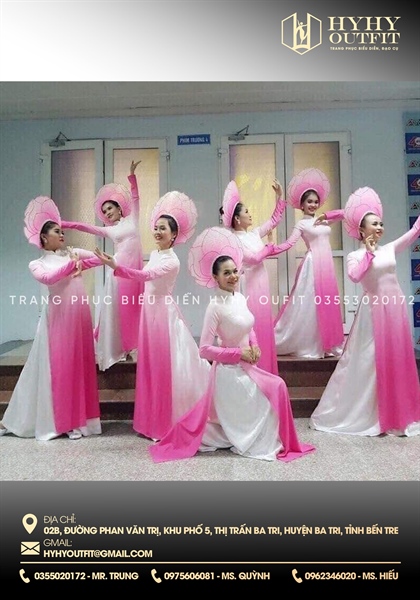 ÁO DÀI LOANG HỒNG TRẮNG