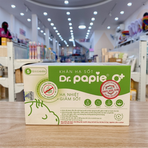 Khăn lau hạ sốt Dr.Papie