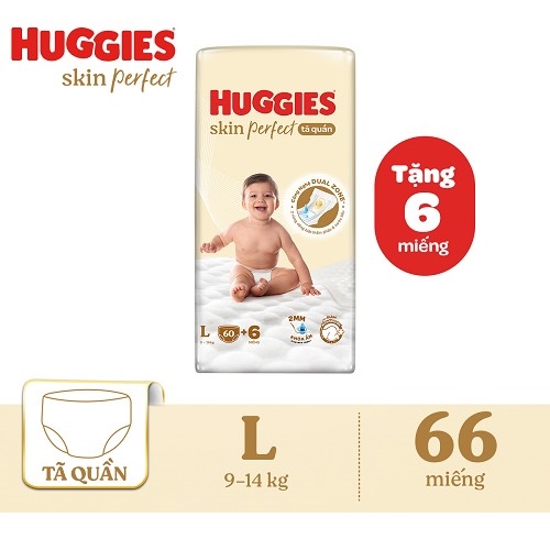 Tã Quần Huggies Skin Perfect L 60+6 Miếng