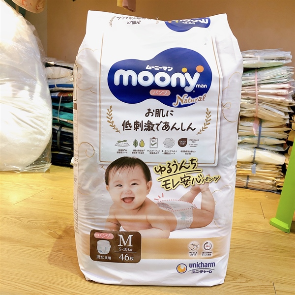 Tã quần Moony Natural nội địa M 46 Miếng