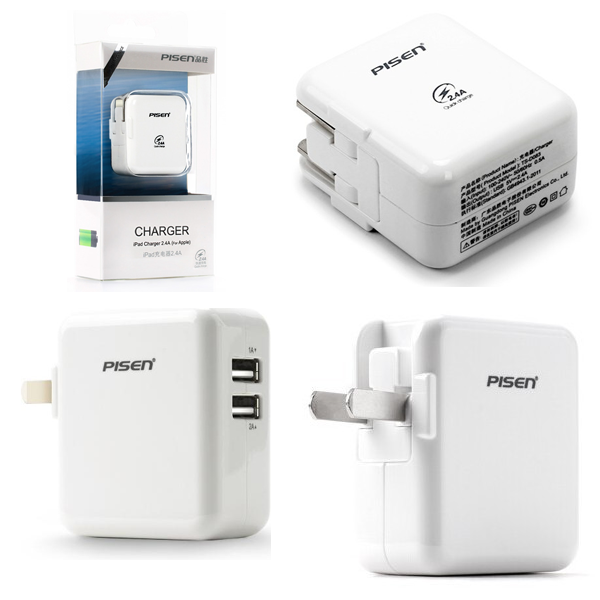 Cốc sạc điện thoại pisen dual usb 2.4a