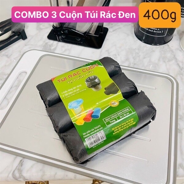 Set 3 Cuộn Túi Rác Đen (9KG/BAO)