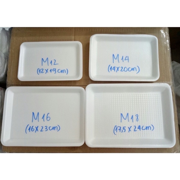 Khay xốp đóng đồ ăn (size nhỡ) bịch ~100c