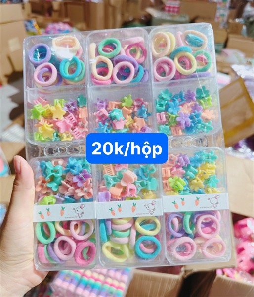 Hộp dây buộc tóc,kẹp mái 100c-20k/h