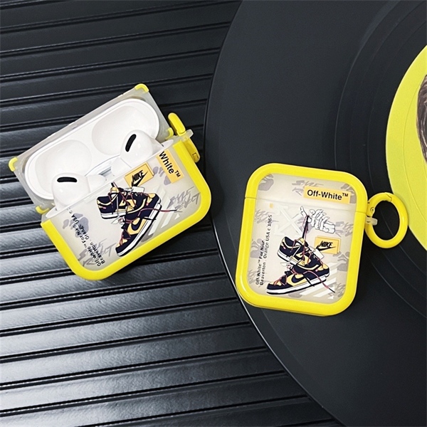 Case Airpods Nike Off White Vàng-3