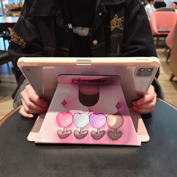 CASE Ipad Hồng 3D Tim Hồng - 9.7 Inch
