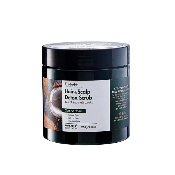 TẨY TẾ BÀO CHẾT DA ĐẦU COBOTE Hair & Scalp Detox Scrub 265g