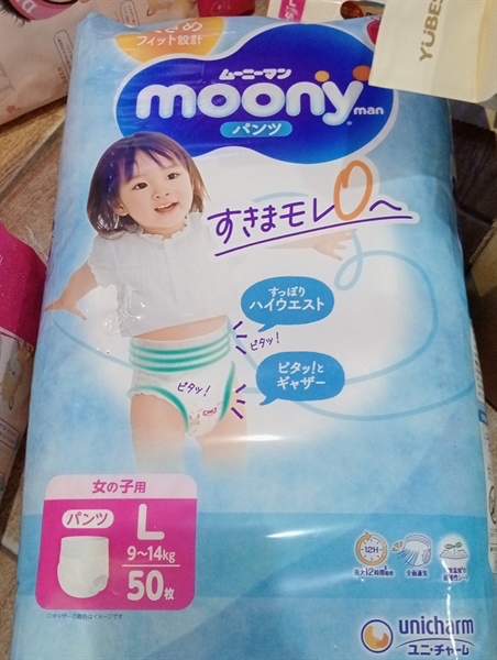 Bỉm moony L quần 50miếng