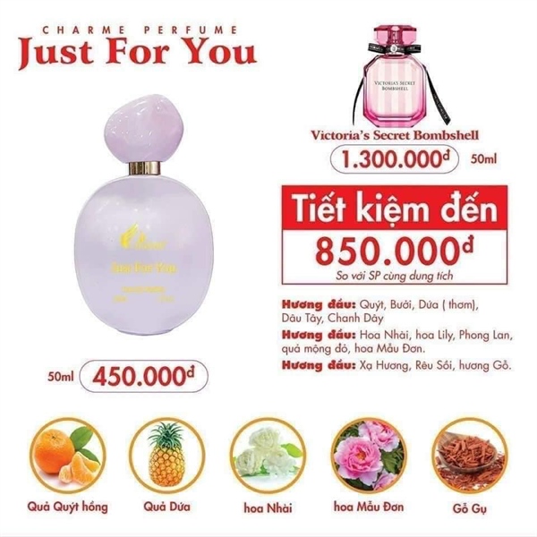 NƯỚC HOA CHARME JUST FOR YOU