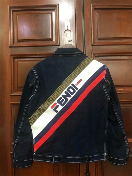 Denim jacket fendi x fila