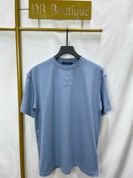 Embossed LV Cotton T-Shirt baby blue color