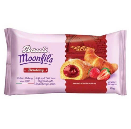 Bauli Moonfils bánh sừng bò vị dâu 45g - Strawberry Croissant
