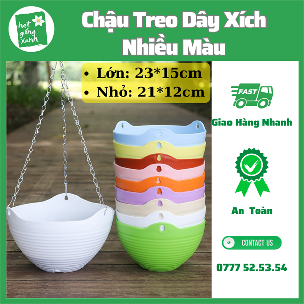 Chậu Treo Có Dây Xích Nhỏ (21*12)