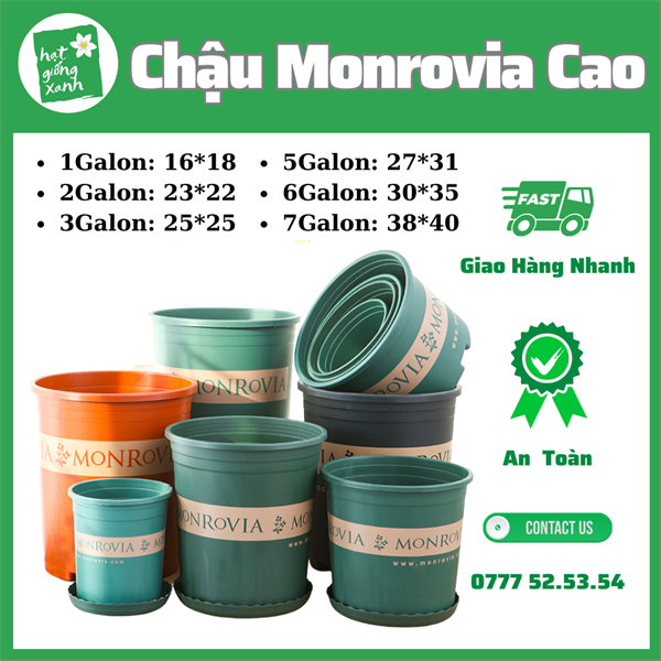 Chậu Monrovia Cao 2GL (22*21cm)