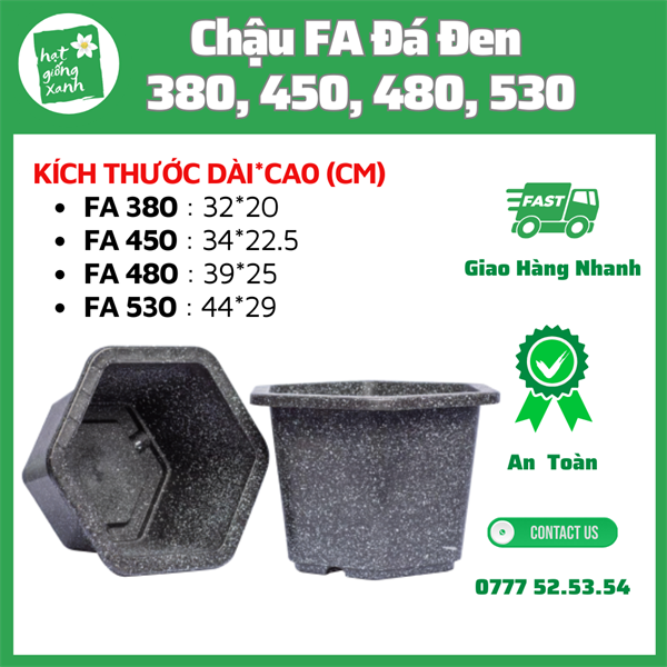 Chậu FA530 Đá Đen (44*29)