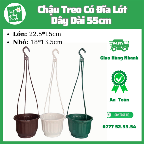 Chậu Treo Tròn Trung - Trắng (22.5 x 15)
