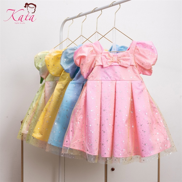 Đầm Bé Gái Công Chúa Ánh Sao Cầu Vồng Size 4-14 Cho Bé 12-35kg
