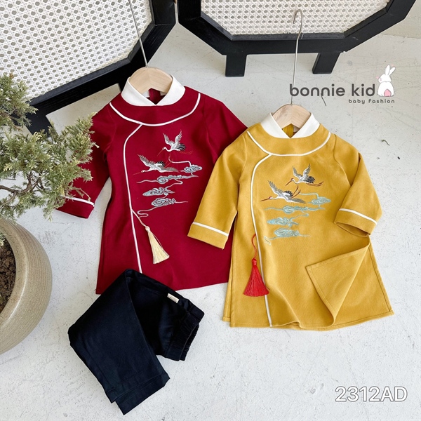 Set áo dài BT tiên hạc - Đỏ