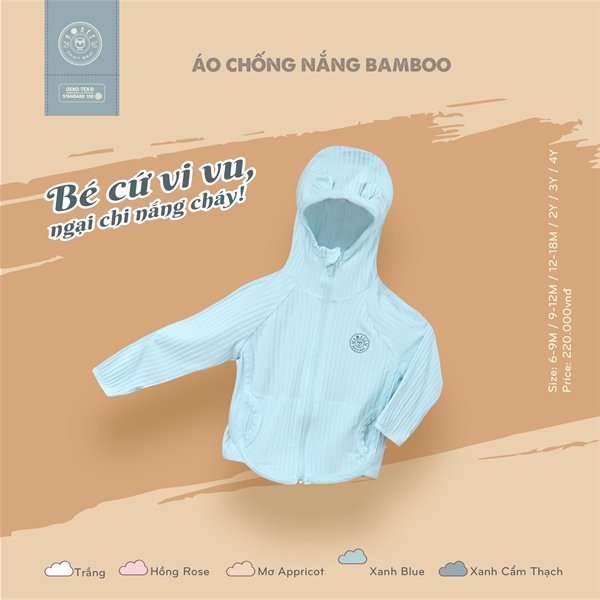 Hrnee Áo Chống Nắng Bamboo Xanh Blue