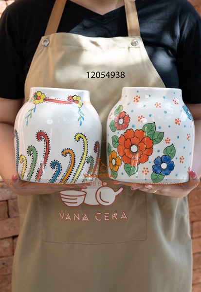 BÌNH HOA DÁNG VÒ TRỤ VẼ HOA H18M10