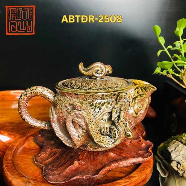 Ấm Houhin Nung Củi Đắp Rồng ABTĐR-2508