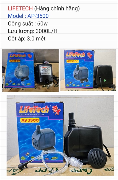 Máy bơm Lifetech AP 3500 - 60w - 3000L/h - 3m (cái)