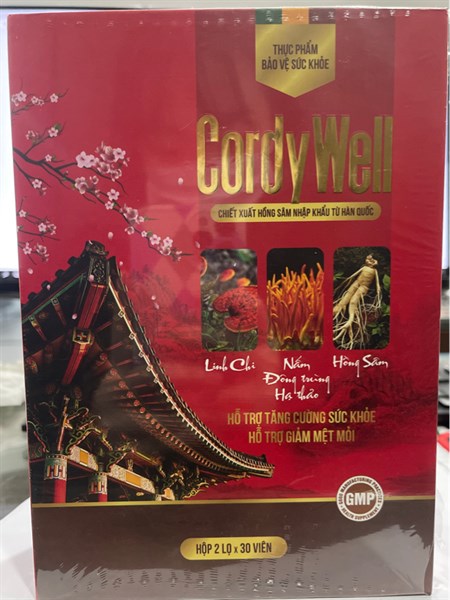 CordyWell (Tăng cường sức khỏe) (Hộp 2 lọ x 30 viên) - Gia Nguyễn