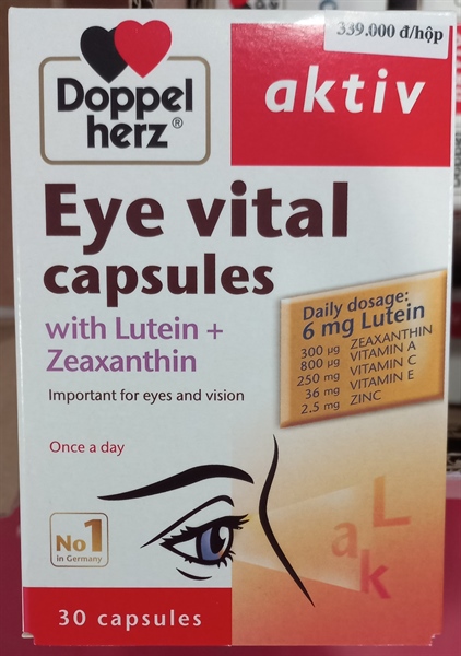 Viên uống Eye Vital (hỗ trợ tăng cường thị giác, chống mỏi mắt, mờ mắt, khô mắt (H*30viên) - Đức