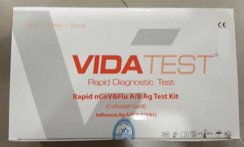 Test cúm + Covid Vida test 5in1 (Rapid nCoV & Flu A/B Ag Test) (Hộp 20 test) - TQ 2