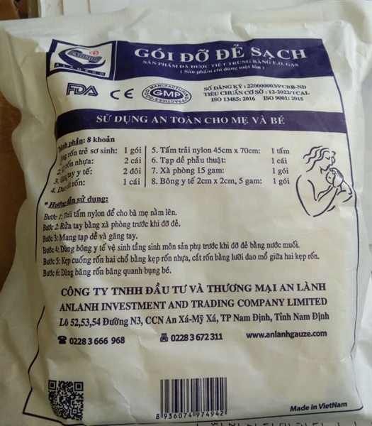 Gói đỡ đẻ sạch VT (8 khoản/gói) - An Lành