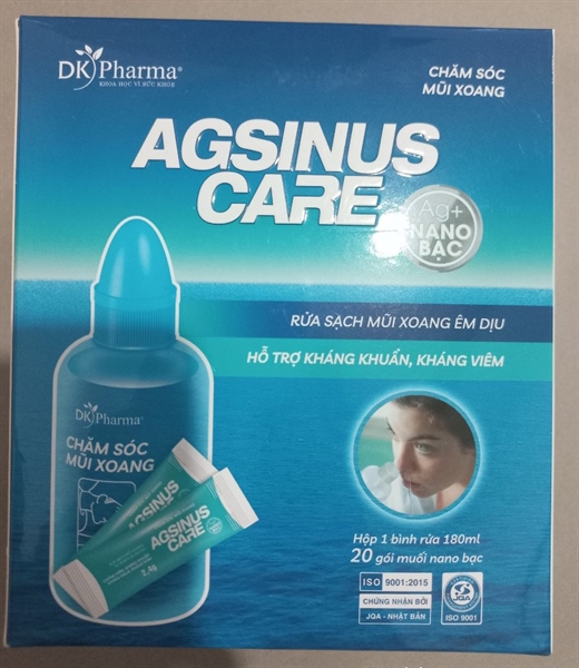 Rửa mũi Agsinus care (Hộp 20 gói + 1 bình rửa 180ml) - Dược Khoa