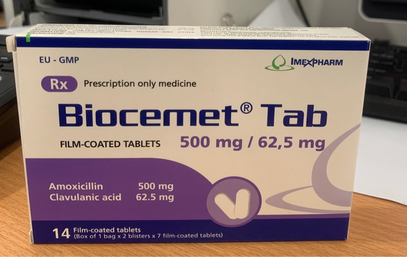 Biocemet Tab (Amo/Clavunic) 500/62,5MG VNB (Hộp2vỉ*7viên) - imexpharm