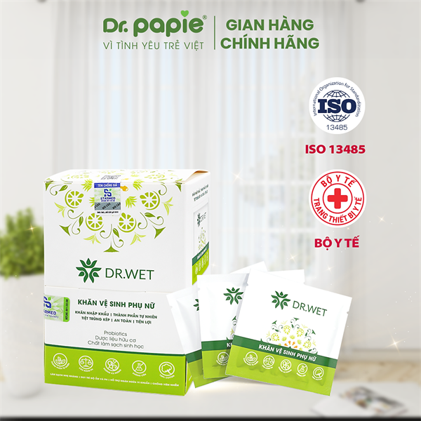 Khăn vệ sinh phụ nữ DR.WET (Hộp 25 gói) - Starmed