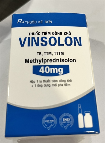 Vinsolon 40mg (Methylprednisolon) (Hộp 1 lọ + 1 ống DM) - Vĩnh Phúc Việt Nam